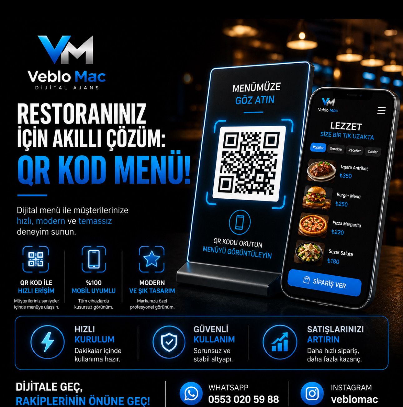 QR menü tasarım örneği